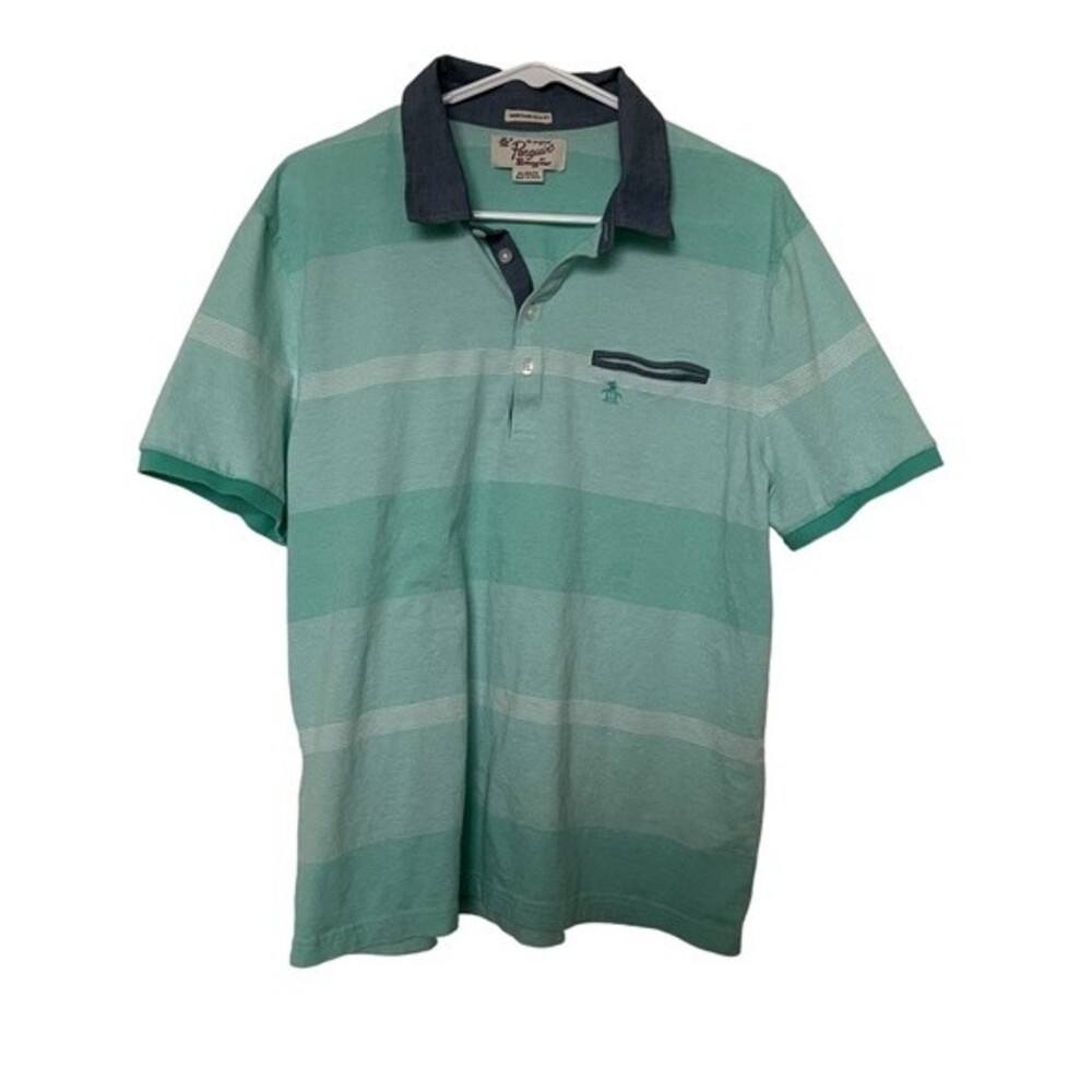 Original Penguin by Munsingwear XL Men’s Polo Shirt in Aqua Stripes and …
